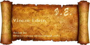 Vincze Edvin névjegykártya